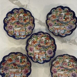 Elegant Blue and Multicolor Dinnerware Set